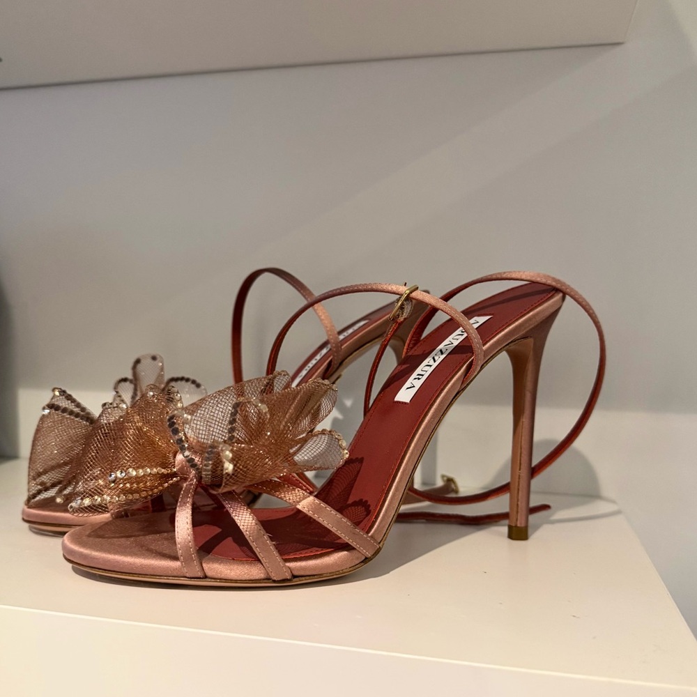 Aquazzura - Reve 105 Sandal in Antique Rose - NEW WITH BOX - Picture 5 of 7